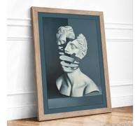 Fragmented Classical Beauty Modern Framed Wall Art Print A2 (59.4×42cm) Oak, Wall Decor for Living Room, Bedroom, Office & Home, Ready to Hang, Art Gift