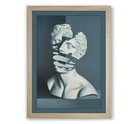 Fragmented Classical Beauty Modern Framed Wall Art Print A3 (42×29.7cm) Oak, Wall Decor for Living Room, Bedroom, Office & Home, Ready to Hang, Art Gift