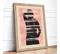 Fragmented Figure Minimalist Framed Wall Art Print A2 (59.4×42cm) Oak, Wall Decor for Living Room, Bedroom, Office & Home, Ready to Hang, Art Gift
