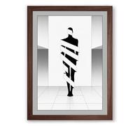 Fragmented Form Modern Framed Wall Art Print A2 (59.4×42cm) Walnut, Wall Decor for Living Room, Bedroom, Office & Home, Ready to Hang, Art Gift