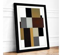 Fragmented Forms Geometric Framed Wall Art Print A1 (84.1×59.4cm) Black, Wall Decor for Living Room, Bedroom, Office & Home, Ready to Hang, Art Gift