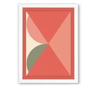 Fragmented Forms Geometric Framed Wall Art Print A2 (59.4×42cm) White, Wall Decor for Living Room, Bedroom, Office & Home, Ready to Hang, Art Gift