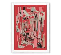 Fragmented Forms Geometric Framed Wall Art Print A3 (42×29.7cm) White, Wall Decor for Living Room, Bedroom, Office & Home, Ready to Hang, Art Gift