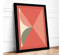 Fragmented Forms Geometric Framed Wall Art Print A4 (29.7×21cm) Black, Wall Decor for Living Room, Bedroom, Office & Home, Ready to Hang, Art Gift