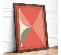 Fragmented Forms Geometric Framed Wall Art Print A4 (29.7×21cm) Walnut, Wall Decor for Living Room, Bedroom, Office & Home, Ready to Hang, Art Gift