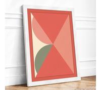 Fragmented Forms Geometric Framed Wall Art Print A4 (29.7×21cm) White, Wall Decor for Living Room, Bedroom, Office & Home, Ready to Hang, Art Gift