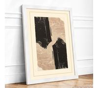 Fragmented Forms Minimalist Framed Wall Art Print A1 (84.1×59.4cm) White, Wall Decor for Living Room, Bedroom, Office & Home, Ready to Hang, Art Gift