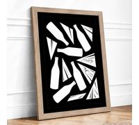 Fragmented Geometry Geometric Framed Wall Art Print A1 (84.1×59.4cm) Oak, Wall Decor for Living Room, Bedroom, Office & Home, Ready to Hang, Art Gift