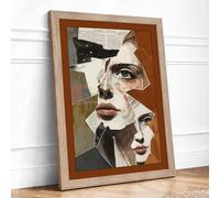 Fragmented Identity Eclectic Framed Wall Art Print A1 (84.1×59.4cm) Oak, Wall Decor for Living Room, Bedroom, Office & Home, Ready to Hang, Art Gift