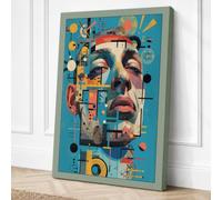 Fragmented Identity Geometric Canvas Wall Art Print 30x20 Inch (76 x 51 cm)