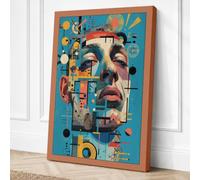 Fragmented Identity Geometric Canvas Wall Art Print 36x24 Inch (91 x 61 cm)
