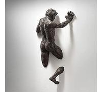 Fragmented Man On Wall Art, FRP Resin Wall Art Home Decor Sculpture, Dimensional Incomplete Bodies Art Statue Wall Decoration, For Creative Art House,B