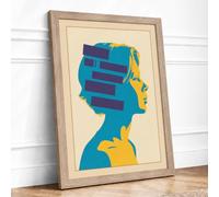 Fragmented Mind Modern Framed Wall Art Print A3 (42×29.7cm) Oak, Wall Decor for Living Room, Bedroom, Office & Home, Ready to Hang, Art Gift
