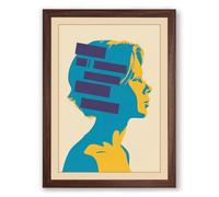 Fragmented Mind Modern Framed Wall Art Print A3 (42×29.7cm) Walnut, Wall Decor for Living Room, Bedroom, Office & Home, Ready to Hang, Art Gift