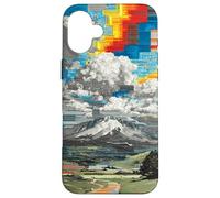 Fragmented Mountain Landscape Digital Art Case for iPhone 16 Plus