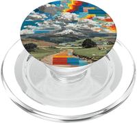 Fragmented Mountain Landscape Digital Art PopSockets PopGrip for MagSafe