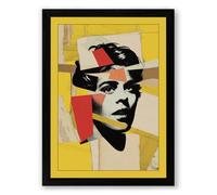 Fragmented Portrait Modern Framed Wall Art Print A1 (84.1×59.4cm) Black, Wall Decor for Living Room, Bedroom, Office & Home, Ready to Hang, Art Gift
