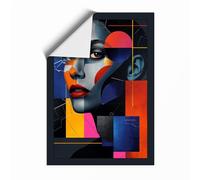 Fragmented Portrait Modern Unframed Wall Art Print A2 (59.4×42cm), Wall Decor for Living Room, Bedroom, Office & Home, Art Gift