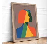 Fragmented Soul Geometric Framed Wall Art Print A2 Oak