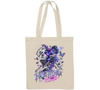 Fragmented Statue With Cosmic Elements Natural Cotton Tote Bag White
