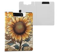 Fragmented Sunflower Clipboard a4 Clip Board Foldover Document Folder Files for Paperwork with Clips Lightweight Plastic