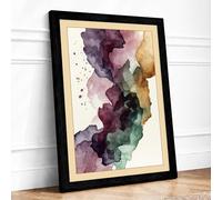 Fragmented Thought Abstract Framed Wall Art Print A1 (84.1×59.4cm) Black, Wall Decor for Living Room, Bedroom, Office & Home, Ready to Hang, Art Gift