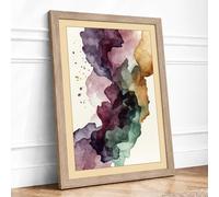 Fragmented Thought Abstract Framed Wall Art Print A4 (29.7×21cm) Oak, Wall Decor for Living Room, Bedroom, Office & Home, Ready to Hang, Art Gift