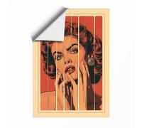 Fragmented Woman Pop Art Unframed Wall Art Print A4 (29.7×21cm), Wall Decor for Living Room, Bedroom, Office & Home, Art Gift