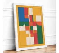 Fragments Geometric Framed Wall Art Print A4 (29.7×21cm) White, Wall