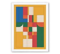Fragments Geometric Framed Wall Art Print A4 (29.7×21cm) White, Wall Decor for Living Room, Bedroom, Office & Home, Ready to Hang, Art Gift