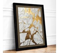 Fragments in Cream Minimalist Framed Wall Art Print A3 (42×29.7cm) Black, Wall Decor for Living Room, Bedroom, Office & Home, Ready to Hang, Art Gift