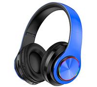 Fragolucyou Wireless Bluetooth Headphones-Colorful Lights,Foldable,Bluetooth 5.0,10 m Range,Stereo Surround,Built-in Microphone,Comfortable affixed Ears (blue1)