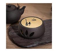 Fragrance Candle Warmer Lamp Ceramic Teapot Holder Base Tea Insulation Base Tea Coffee Water Hollow Heater Base Holder(B)