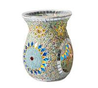 Fragrance Candle Warmer Lamp DCDCD Wax Melt Warmer,Ethnic Style Sun Flower Mosaic Glass Wax Melt Oil Burners Aroma Burner Holder Home SPA Club Essential Oil Decor(-A4)