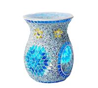 Fragrance Candle Warmer Lamp DCDCD Wax Melt Warmer,Ethnic Style Sun Flower Mosaic Glass Wax Melt Oil Burners Aroma Burner Holder Home SPA Club Essential Oil Decor(-A3)