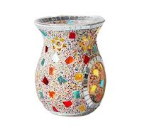 Fragrance Candle Warmer Lamp Wax Melt Warmer,Ethnic Style Sun Flower Mosaic Glass Wax Melt Oil Burners Aroma Burner Holder Home SPA Club Essential Oil Decor(-A5)