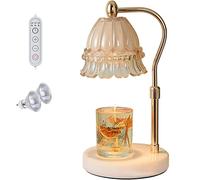 Fragrance Candle Warmer Lamp with Timer, Dimmable & Adjustable Height Compatible with Yankee Small & Large Size Jar,Champagne Gold