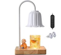Fragrance Candle Warmer Lamp with Timer for Jar Candles, Metal Electric Melter Dimmable, Top-Down Melting Compatible with Yankee Candle,White