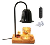 Fragrance Candle Warmer Lamp with Timer for Jar Candles, Metal Electric Melter Dimmable, Top-Down Melting Compatible with Yankee Candle,Black