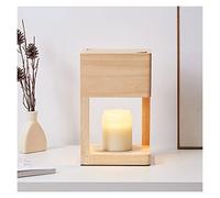 Fragrance Candle Warmer Lamp Wood Semi-open Design Wax Melting Light Aroma Burner Light Melter Dimmable Tables For Spa(A)