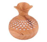 Fragrance Diffuser Mist Humidifier Wood Grain USB Powered Flower Vase Shape 2.5W Office (Amber)