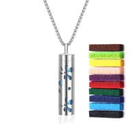 Fragrance Necklace,Aromatherapy Necklace - Diffuser Aromatherapy Pendant | Oil Diffuser Jewelry Perfume Bottle Necklace with 10 Felt Pads for Women and Men