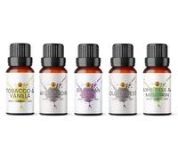 Fragrance Oil Diffuser Set 5 x 10ml | for Candle Making, Wax Melts, Soaps, Perfume | Inspired Fragrant for Her & Him | Afgan Noir, Oud Forest, Tobacco & Vanilla, Brazilian Sol & Lime Basil & Mandarin