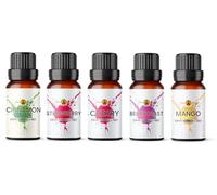 Fragrance Oil for Diffuser Set 5 x 10ml | for Candle Making, Wax Melts, Home Soaps, Burners, Slime | Berry Fruit Scents | Strawberry, Mango, Cherry, Berry Blast & Cinnamon Apple