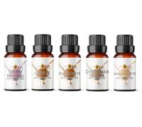 Fragrance Oil for Diffuser Set 5 x 10ml | for Candle Making, Wax Melts, Soaps, Burners, Car Diffuser Refill | Coffee Shop Scents | Chocolate, Coffee, Vanilla Latte, Cherry Bakewell, Christmas Cookie