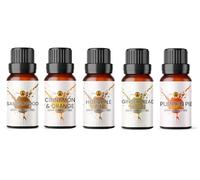 Fragrance Oil for Diffuser Set 5 x 10ml | for Candle Making, Wax Melts, Soaps, Burners, Perfume | Autumn Halloween Scents | Cinnamon Orange, Hot Apple Pie, Gingerbread House, Pumpkin Pie & Sandalwood