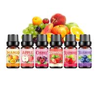 Fragrance Oil Set - 6x10ml Liquid Fruit Scent | Oils for Diffuser, Candle Making, Relaxation, Meditation | Christmas Birthday New Year Gift Aromatherapy, Home Spa, DIY Craft Use