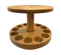 Fragrance Storage Carousel - Wooden Vanity Tower, Spun Perfume Riser | Space Saving Multi Level Bathroom Countertop Spa Shelf Decorative Makeup Set Up Diffuser Tray for Aromatherapy Display Pieces