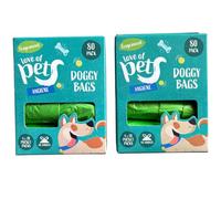 Fragranced Doggy Bags Tie Handles 2 x 80 Pack 8 x 20 Pocket Packs | Scented waste liners offer handy portable options for walks and travel needs