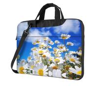 Fragrant Daisy Flower Print Ultra Slim Laptop Bag Lightweight Oxford Cloth Shoulder Case Portable Computer Briefcase